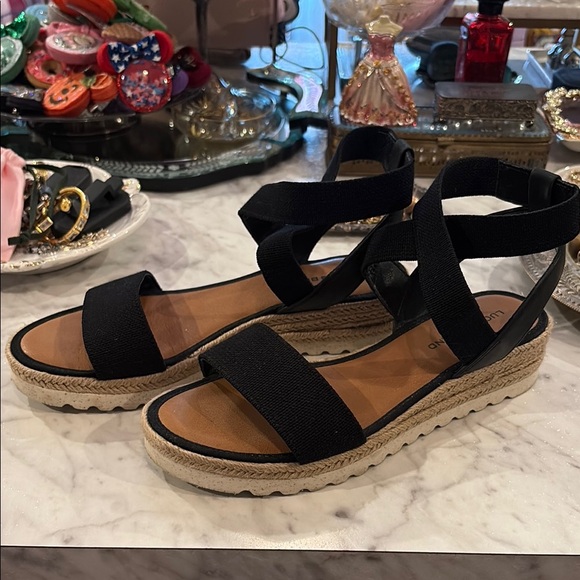 Black Espadrille Sandals Lucky Brand - Picture 1 of 7